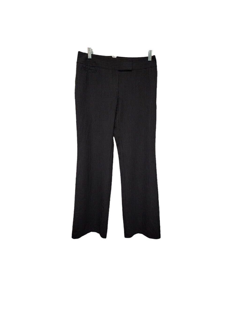 Ann Taylor Wide Leg Business Striped Dress Pants Size 4 Color Black